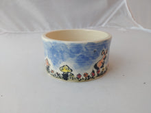Load image into Gallery viewer, Hand Thrown 4" Decorated Ceramic Bunny Food Bowl