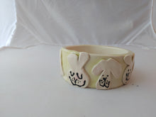 Load image into Gallery viewer, Hand Thrown 5" Decorated Ceramic Bunny Food Bowl