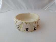 Load image into Gallery viewer, Hand Thrown 5" Decorated Ceramic Bunny Food Bowl