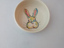 Load image into Gallery viewer, Hand Thrown 5.25" Decorated Ceramic Bunny Food Bowl