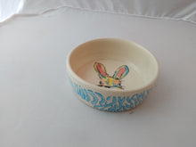 Load image into Gallery viewer, Hand Thrown 5.25" Decorated Ceramic Bunny Food Bowl