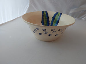 Hand Thrown 8.5" Decorated Ceramic Bowl