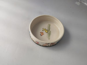 Hand Thrown 5.5" Decorated Ceramic Bunny Food Bowl