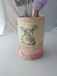 Large Bunny Theme Utensil Container